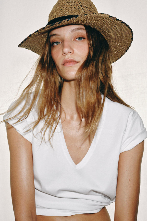 SOMBRERO CINTA CONTRASTE BORDE TWISTED